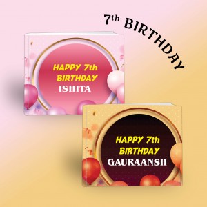 "Happy 7th Birthday" Personalised Birthday Book
