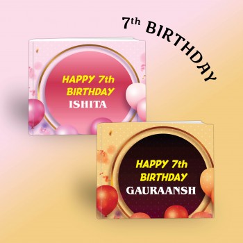 "Happy 7th Birthday" Personalised Birthday Book